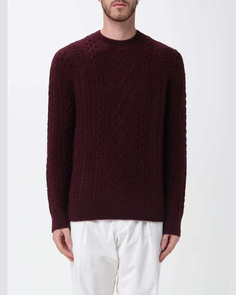 Paolo Pecora Milano Pullover herren Burgunderrot