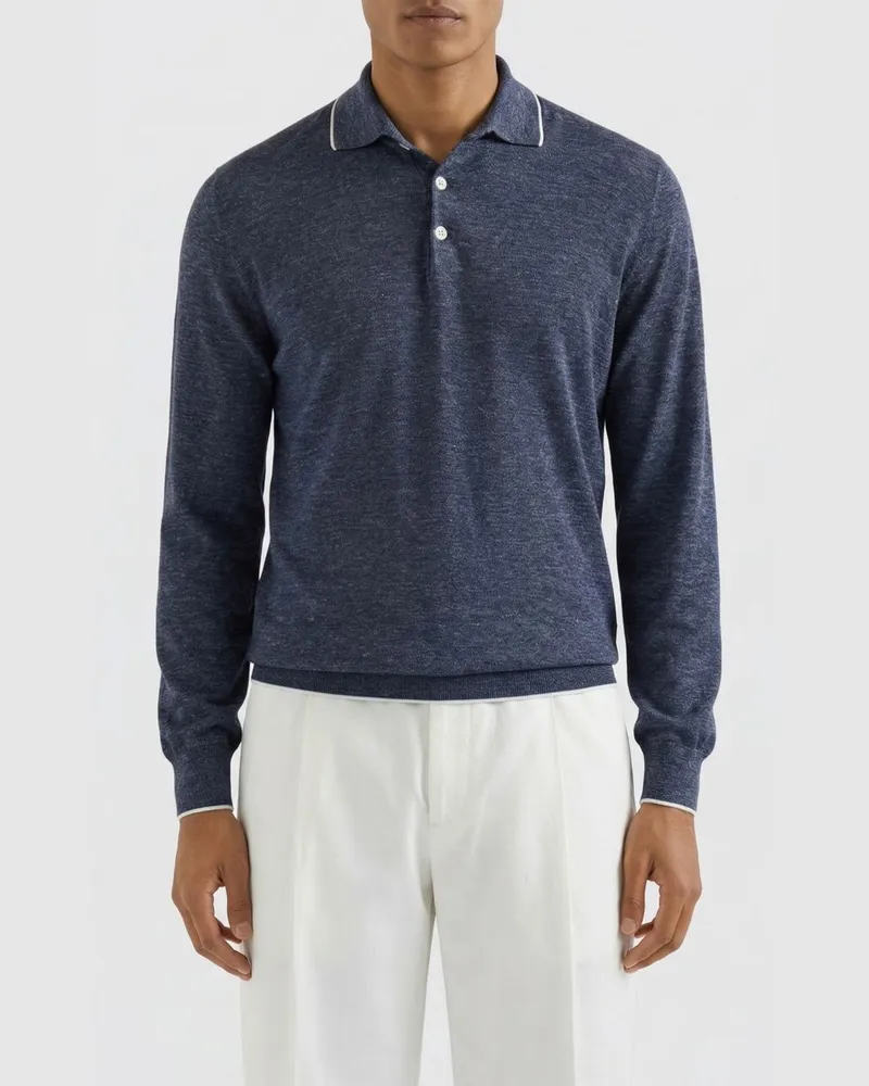 Brunello Cucinelli Polo herren Blau