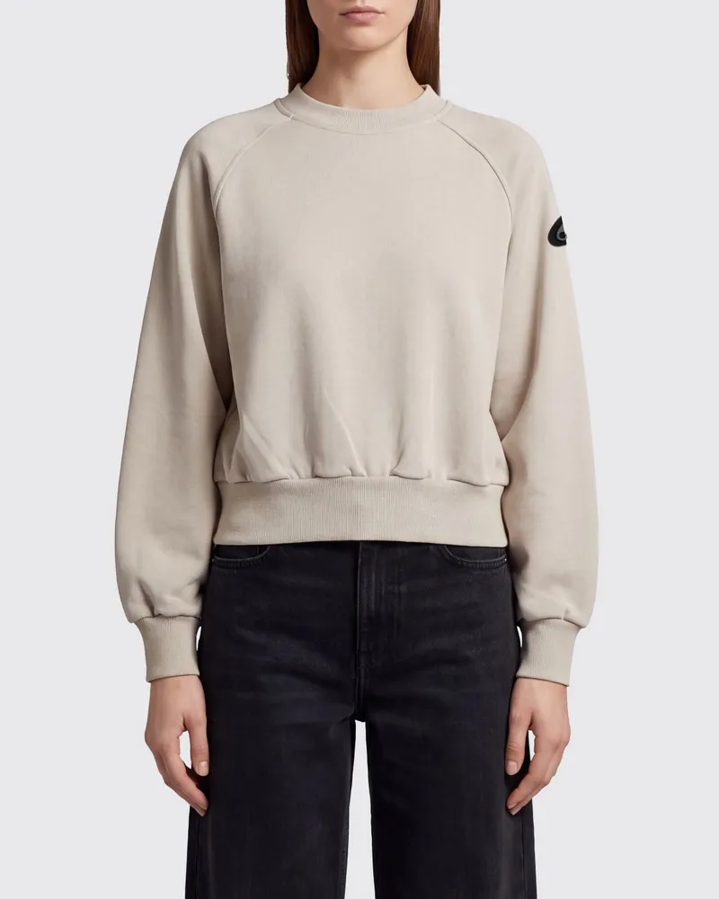 Moose Knuckles Rundhals-Sweatshirt aus Baumwollmischung mit Logo Cream