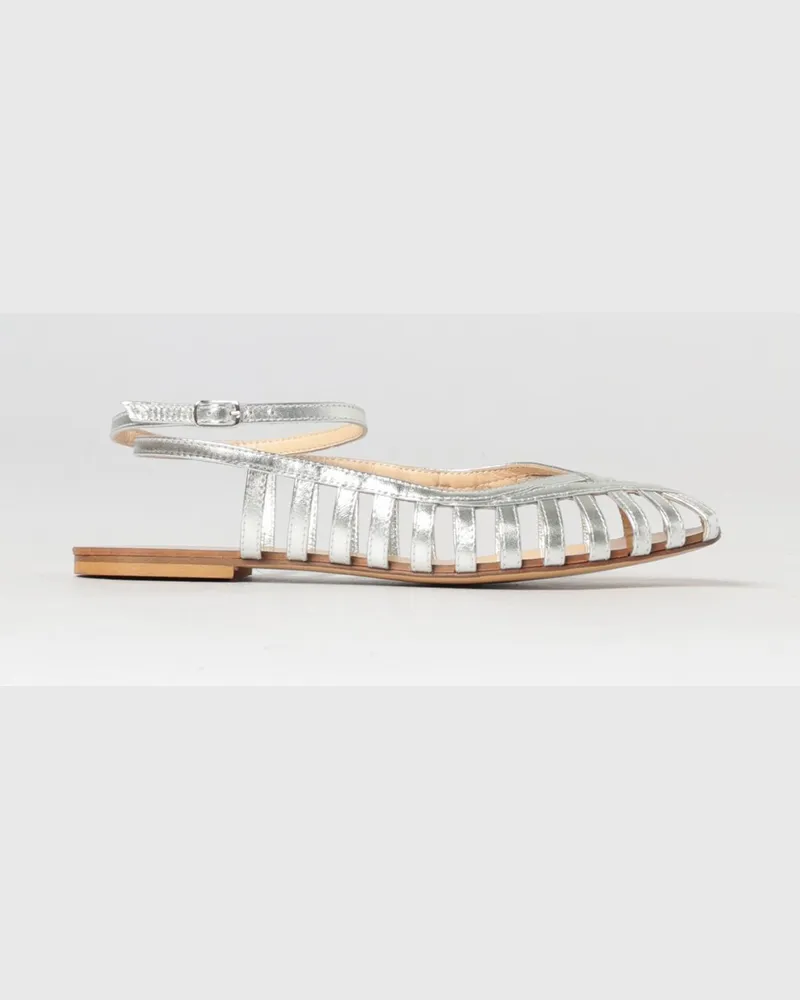 Anna F. Sandalen aus laminiertem Leder Silber