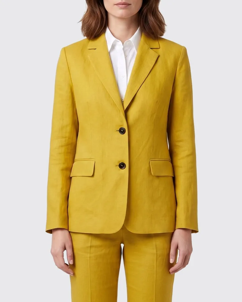Max Mara Einreihiger Leinenblazer Gelb