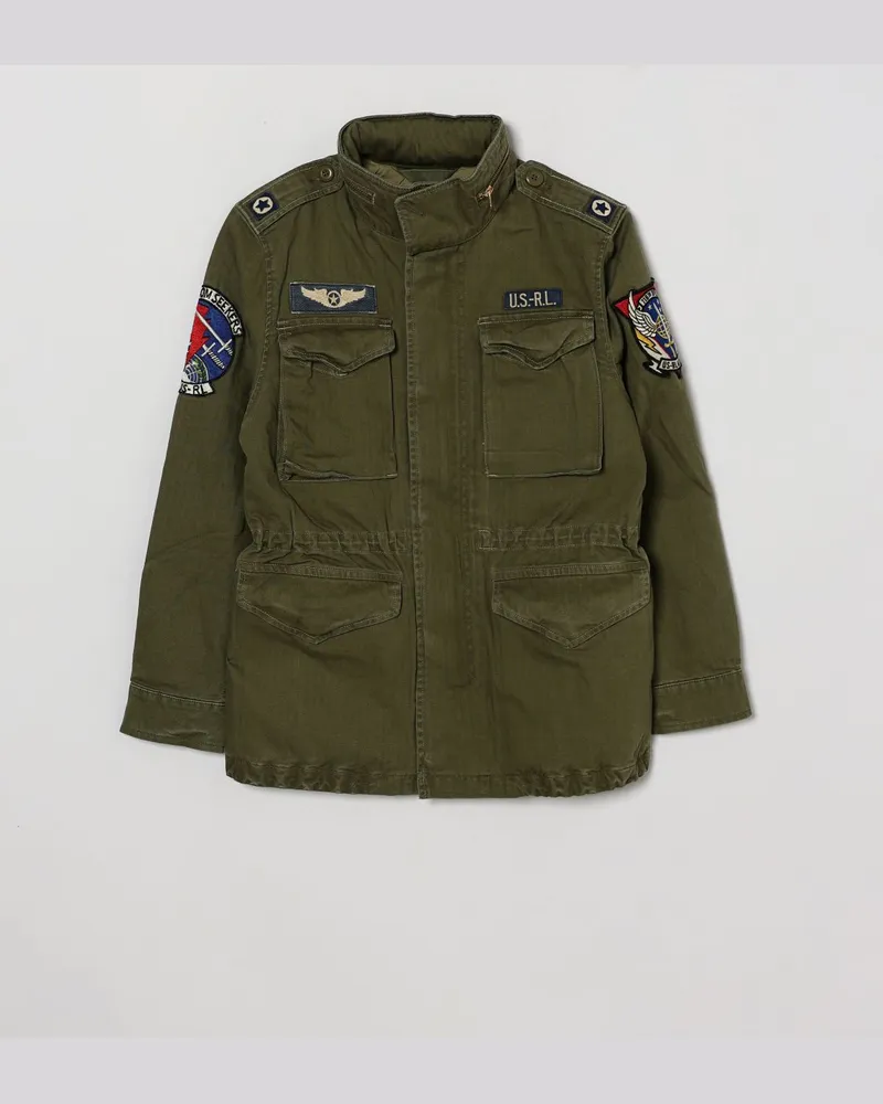Ralph Lauren Utility-Parka für Jungen aus Baumwolle mit Schulterklappen Grün