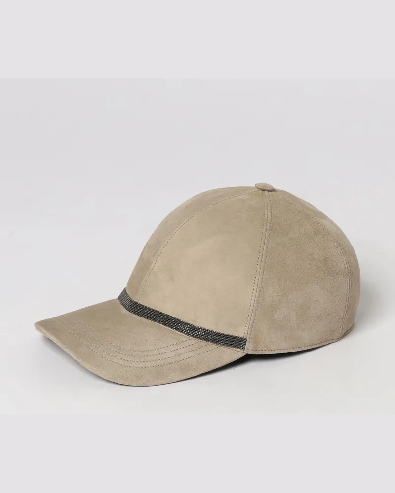 Brunello Cucinelli Baseballkappe aus Wildleder Grau