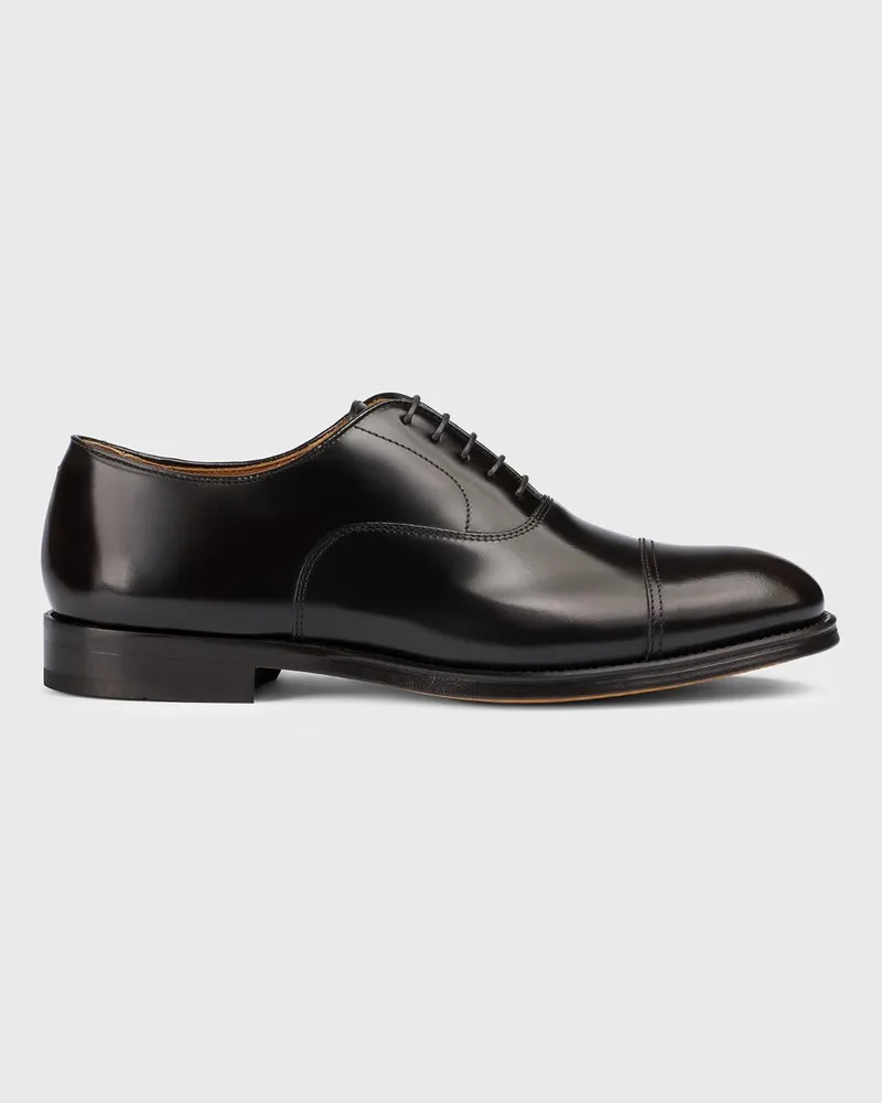 Doucal´s Oxford aus gebürstetem Leder Ebony