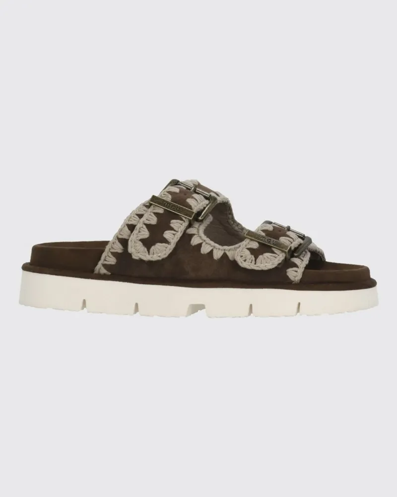 Mou New Bio Sandalen aus Wildleder mit Ziernähten Braun