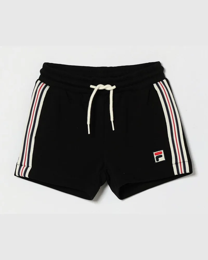 Fila Jersey-Jogging-Shorts für Jungen mit Kordelzug am Bund und Logo Schwarz