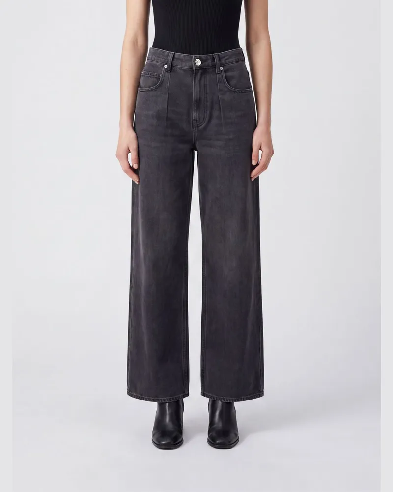 Isabel Marant Rodayna Jeans von mit hohem Bund und weitem Bein aus Denim Schwarz