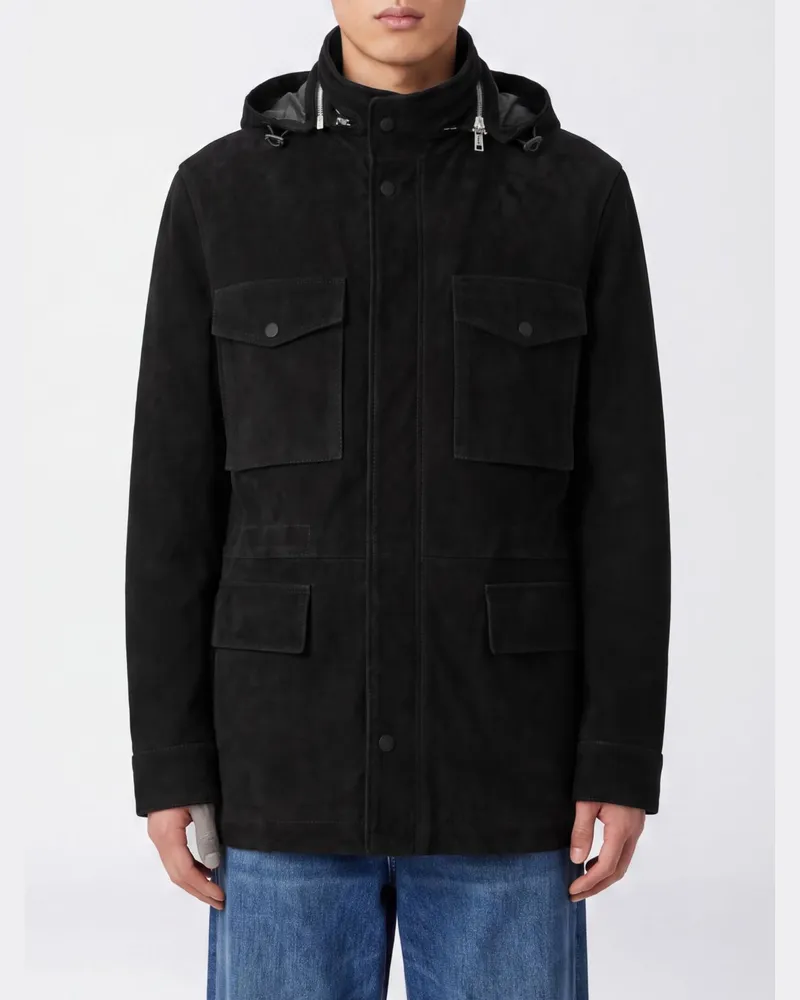 Tom Ford Sahariana-Jacke aus Wildlammleder von mit Kapuze Schwarz