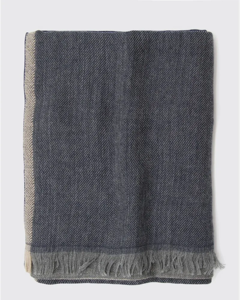 Brunello Cucinelli Schal aus Kaschmir-Seidenmischung Navy