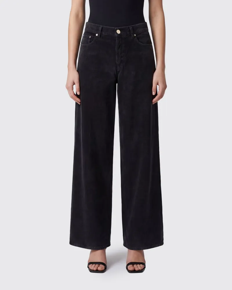 Haikure Weit geschnittene Hose Bethany aus Baumwollcord Schwarz