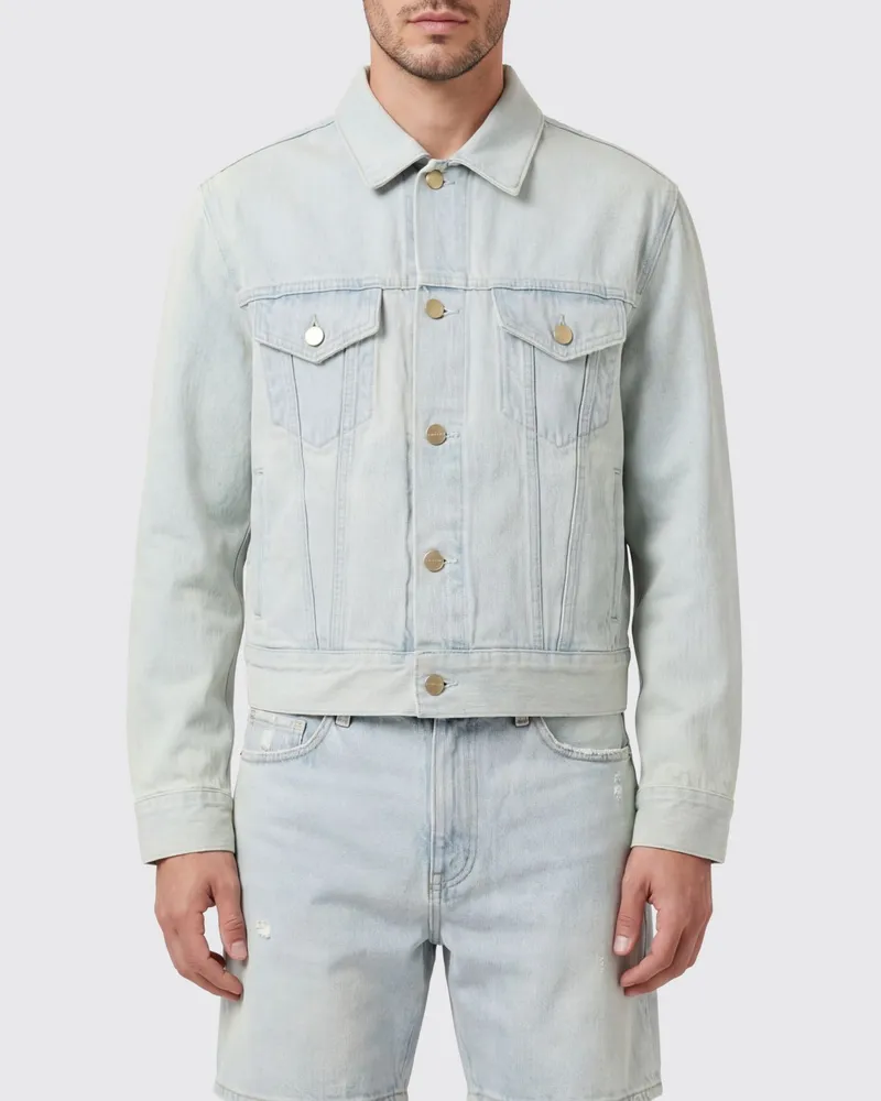 Fear of God Hemdjacke aus gebleichtem Denim mit klassischem Kragen Denim