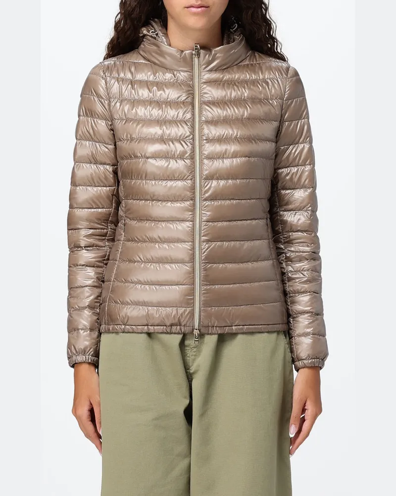 Herno Wendbare kurze Daunenjacke Angela aus wasserabweisendem Nylon mit Kapuze Grau