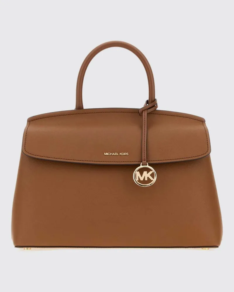 Michael Kors Freddie Handtasche aus Leder mit abnehmbarem Riemen und Anhänger Braun