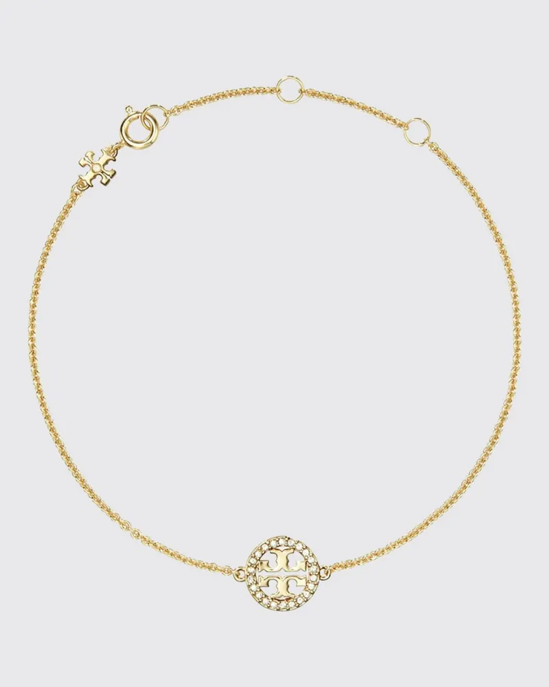 Tory Burch Verstellbares Armband Icon mit Double T-Logo und Strass Gold