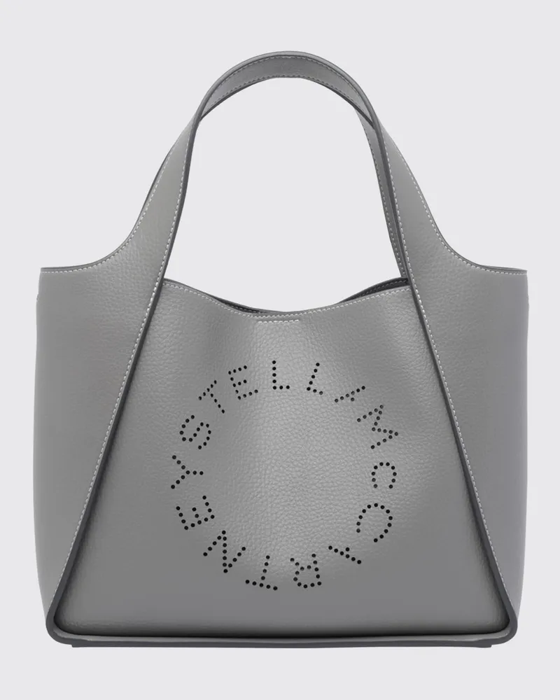 Stella McCartney Handtasche aus Kunstleder mit perforiertem Logo und Pouch Grau