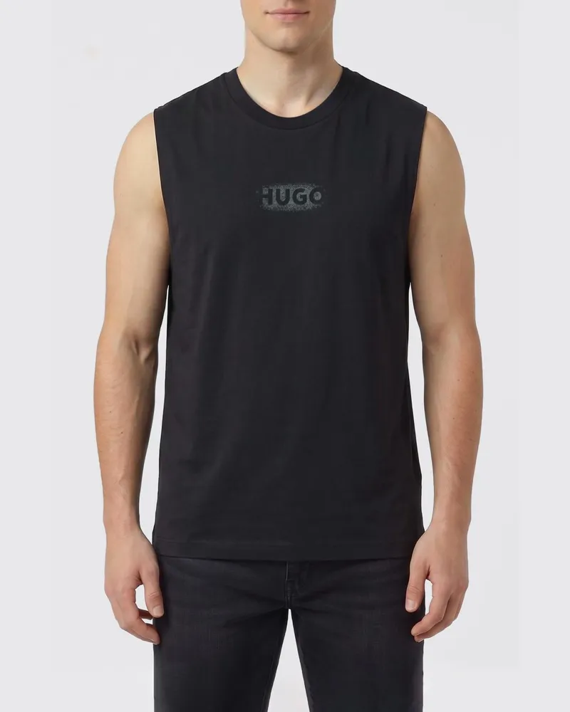 HUGO BOSS Baumwoll-Tanktop mit Logo Schwarz