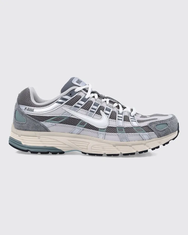 Nike P-6000 Sneaker aus Wildleder und Mesh mit gekerbter Sohle Grau