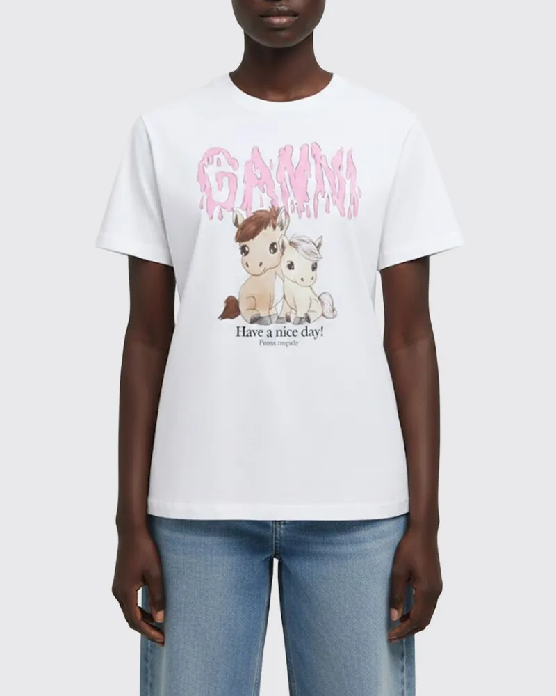 Ganni T-shirt damen Weiß
