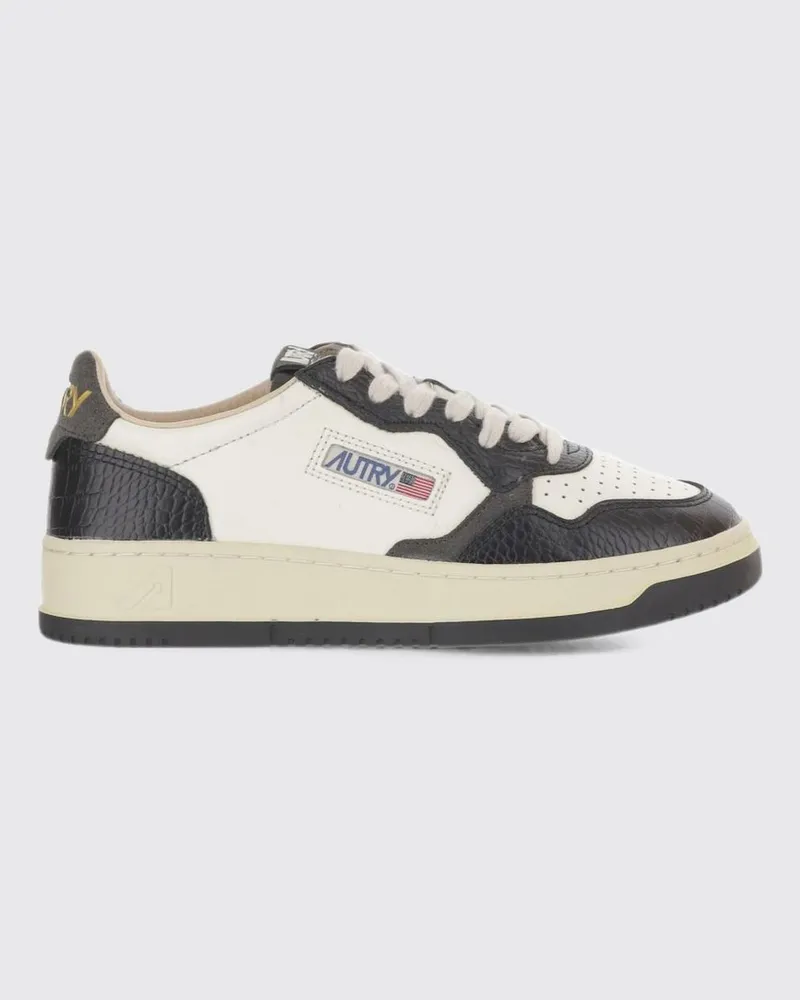 AUTRY Medalist Low Sneakers aus Kalbsleder mit perforierter Zehenkappe Schwarz