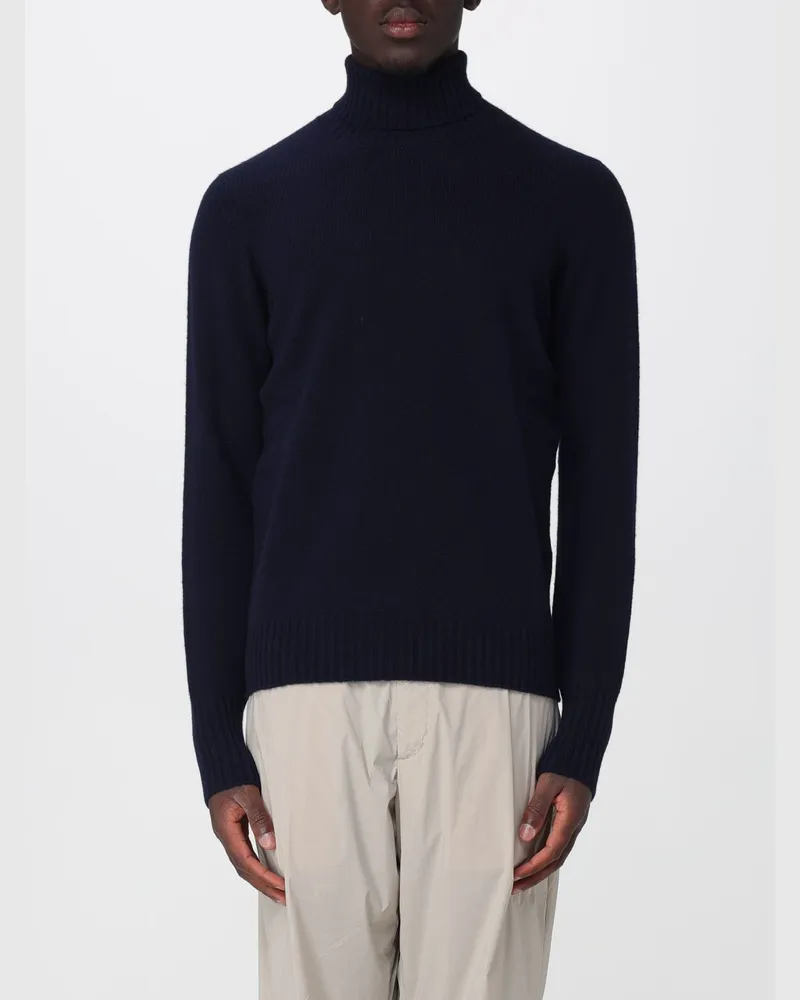 Drumohr  Langärmeliger Rollkragenpullover aus reiner und weicher 100% Lammwolle Navy