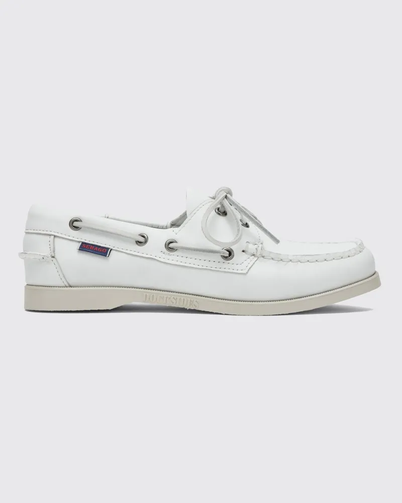 Sebago Docksides Leder-Bootsschuhe Weiß