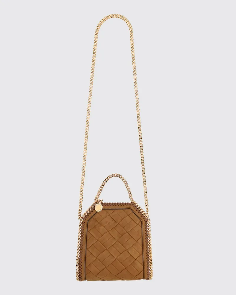 Stella McCartney Falabella Mini-Tasche aus Kunstleder mit Kettenbesatz Braun