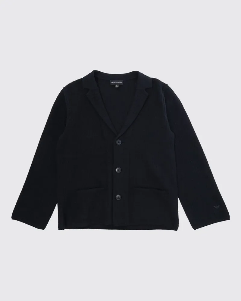 Emporio Armani Einreihiger Baumwoll-Blazer Blau