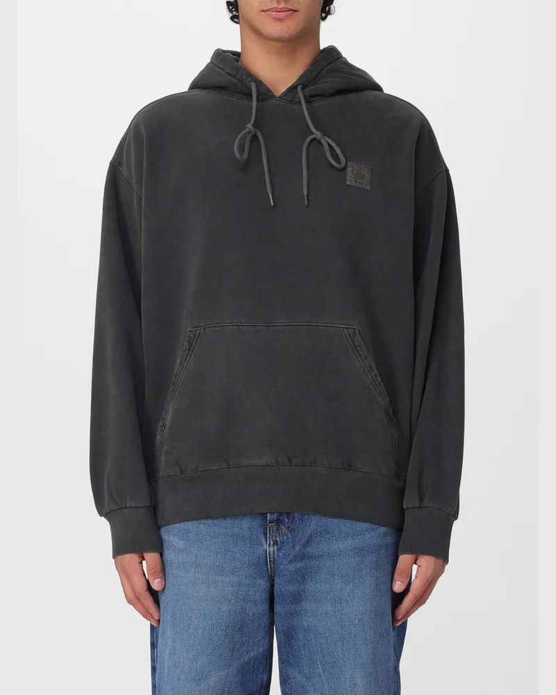 Carhartt WIP Relaxed Fit Baumwoll-Hoodie mit Kängurutasche Schwarz