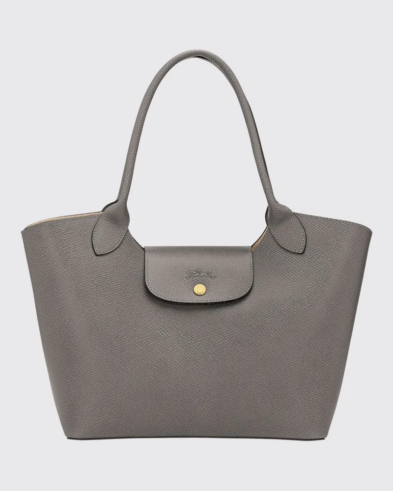 Longchamp Epure Tasche aus genarbtem Leder Grau