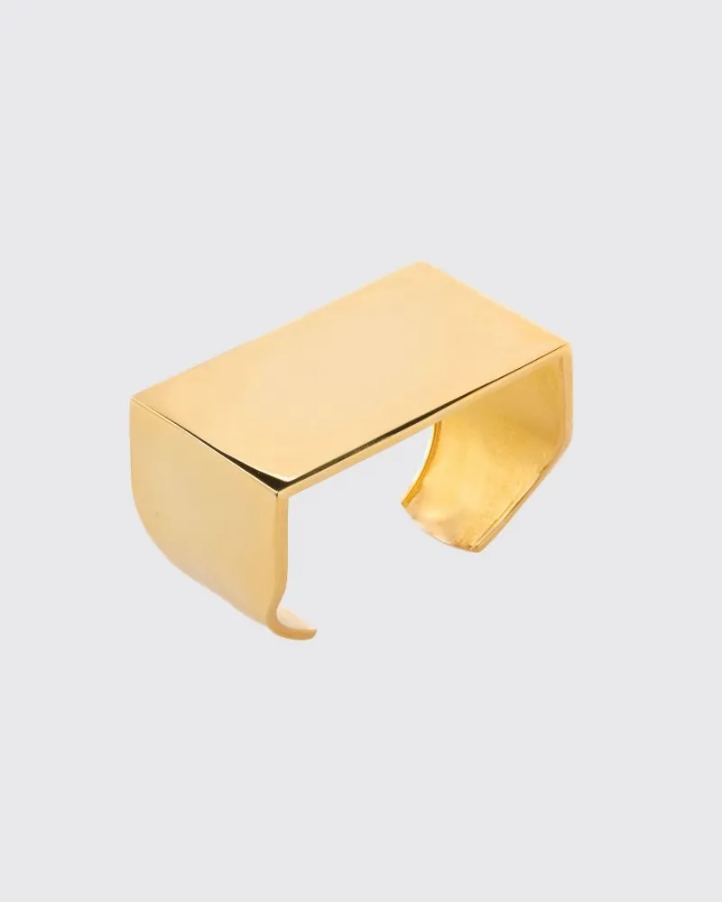 Federica Tosi Lily Armreif aus Messing mit rechteckigem Design Gelb