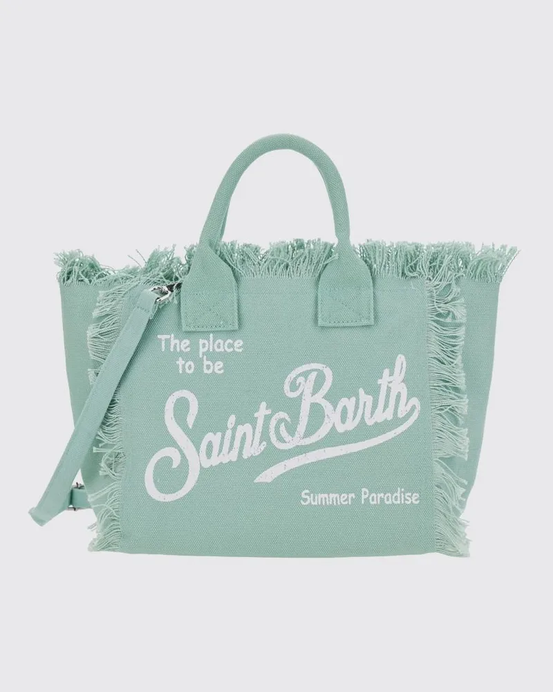 MC2 Saint Barth Colette Canvas-Handtasche für Mädchen mit tropischem Aufdruck Grün
