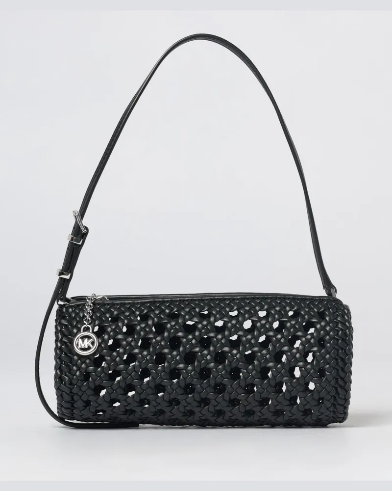 Michael Kors Izzy Tasche aus geflochtenem Polyurethan Schwarz