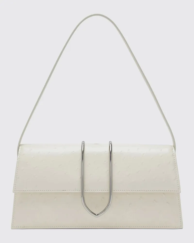 Jacquemus Schultertasche Le Bambino Long aus geprägtem Kalbsleder Ivory