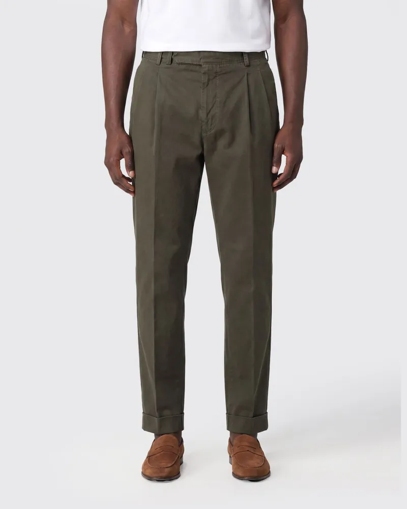 PT TORINO Slim Fit Chino-Hose aus Baumwolle mit dezentralem Verschluss Mud