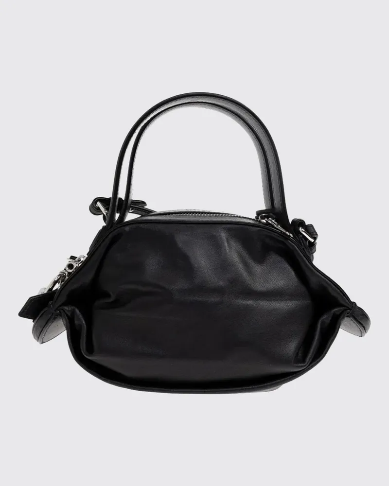 Kenzo Kumo Mini-Handtasche aus glattem Lammleder mit Doppelgriff Schwarz