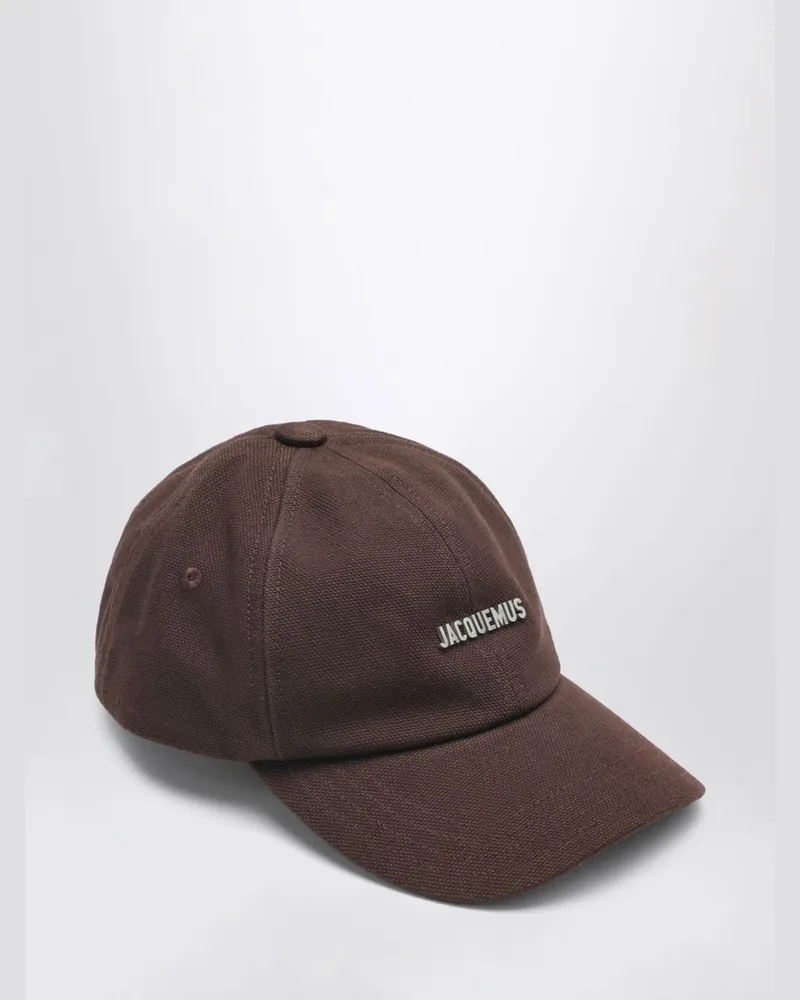 Jacquemus Gadjo Baseball-Cap aus Baumwolle von mit Metall-Logo Braun