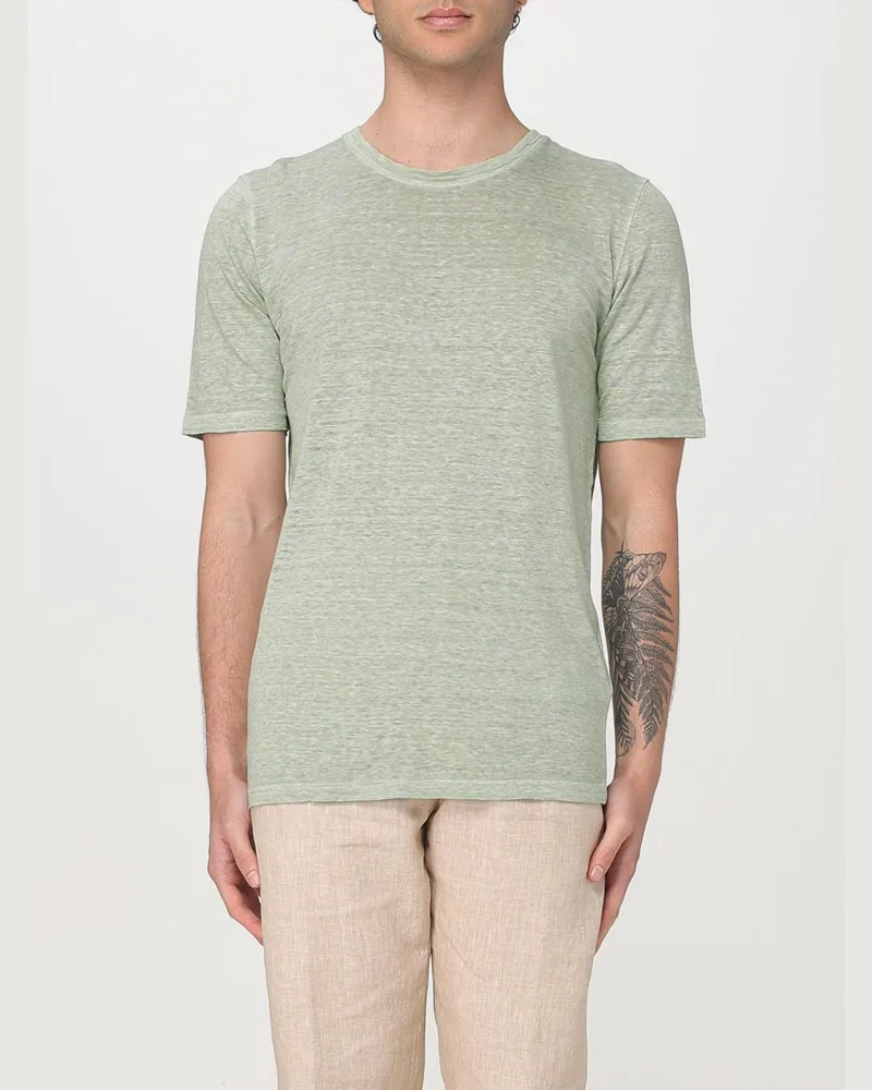 120% Lino T-shirt herren Pistaziengrün