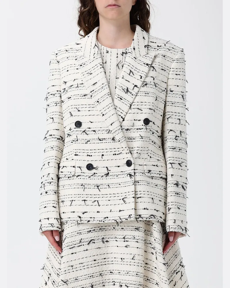 HUGO BOSS Zweireihiger Blazer aus Baumwollmischung Bunt