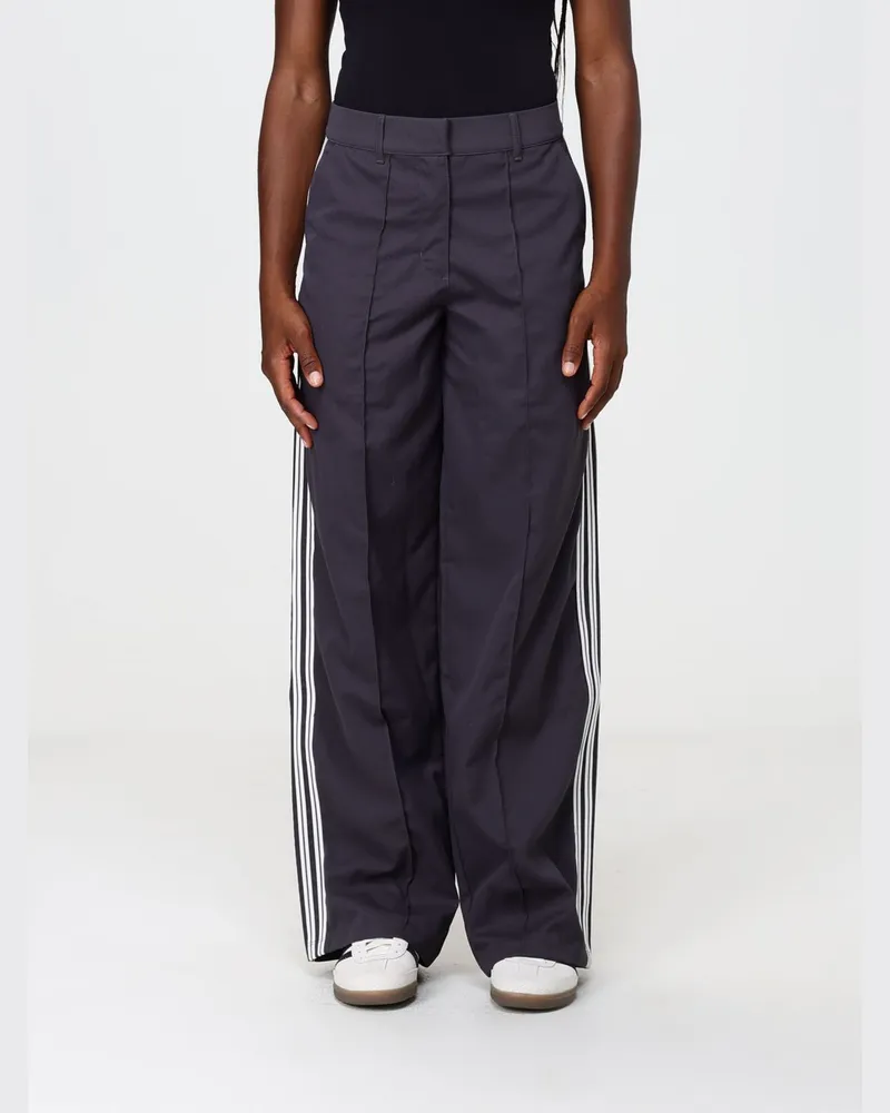 adidas High-Waist-Hose mit weitem Bein aus recyceltem Stoff mit Logo Schwarz