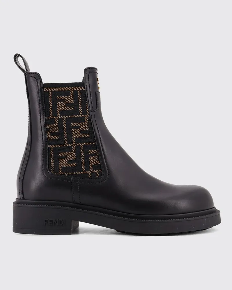 Fendi Flache stiefeletten damen Schwarz
