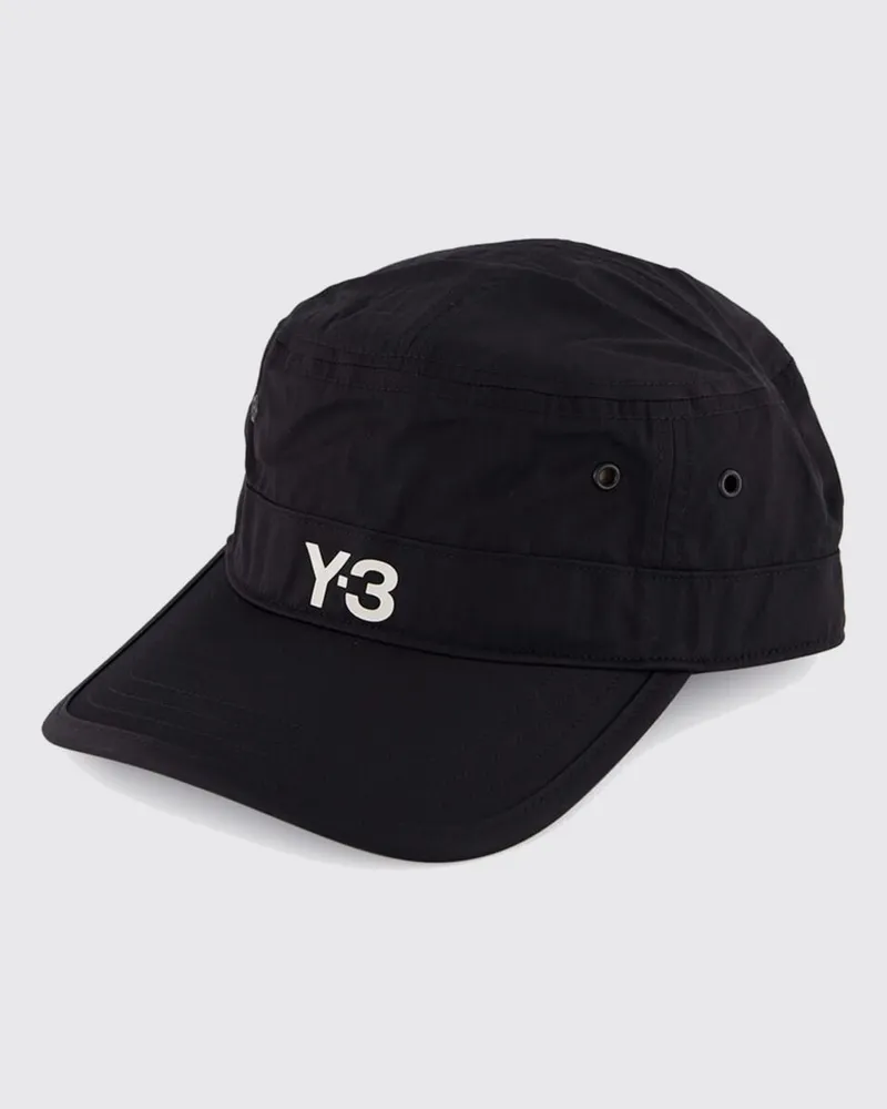 Y-3 Baseballkappe aus Nylon und Baumwolle mit Schirm und Kontrastlogo Schwarz