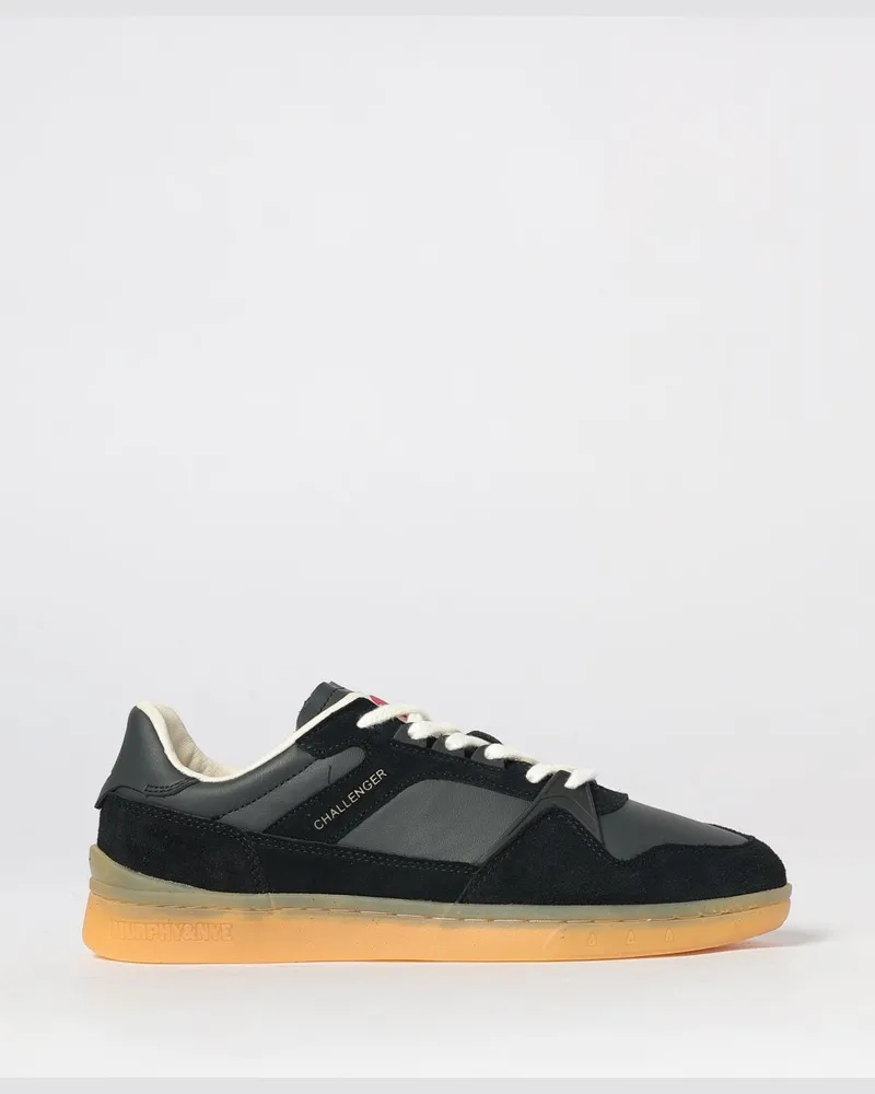 Murphy & Nye Zweifarbige Low-Top-Sneaker Challenger aus Leder und Wildleder Schwarz