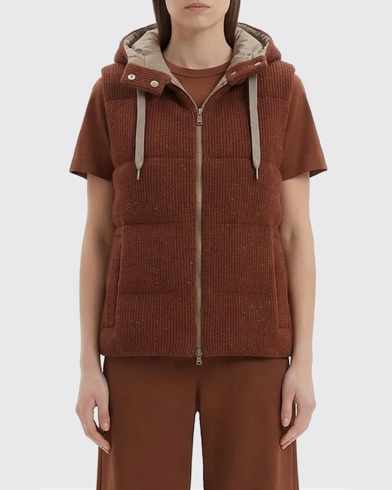 Brunello Cucinelli Damenjacke Burgunderrot
