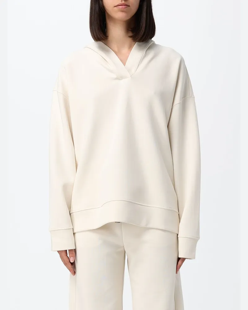 Max Mara Max Mara Kapuzenpullover aus Baumwoll-Jersey mit V-Ausschnitt Yellow