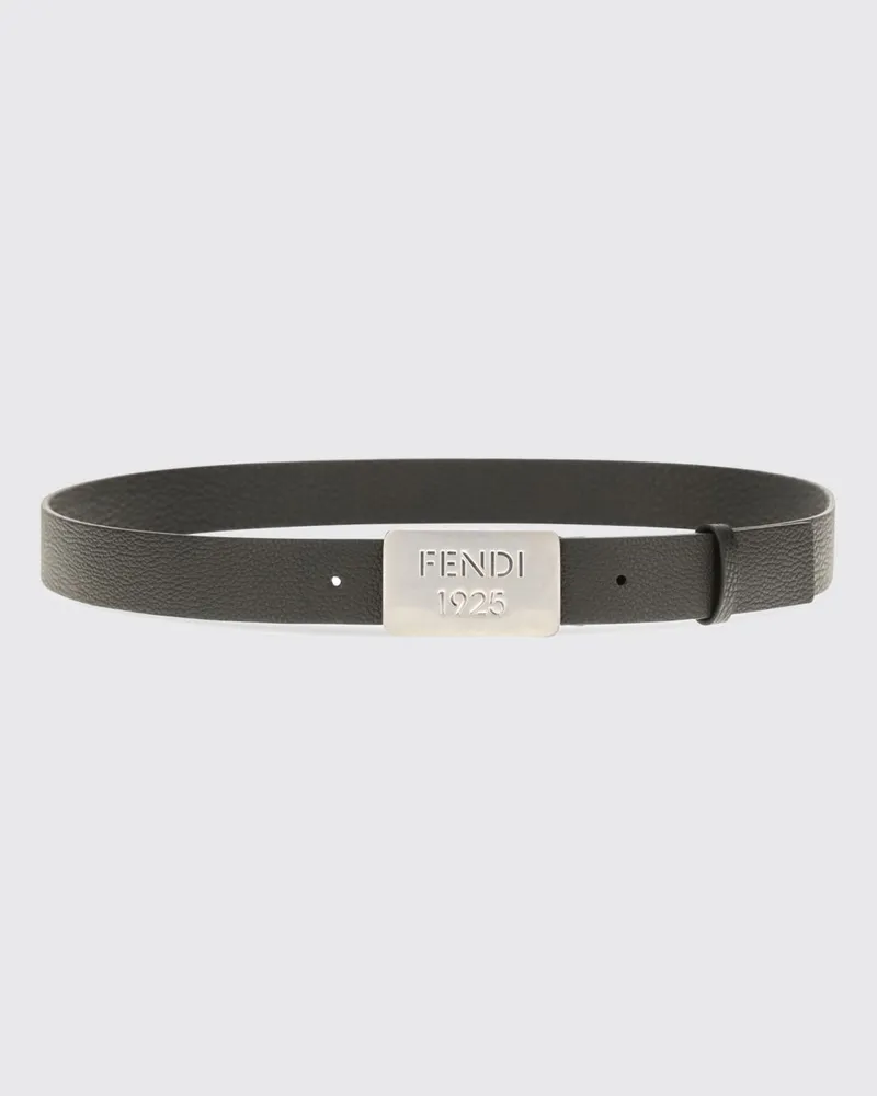Fendi Gürtel aus Kalbsleder mit metallischer Logoplatte Schwarz