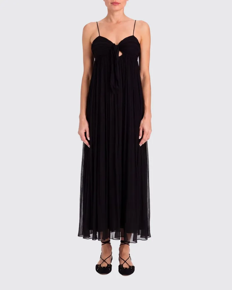 Twin-Set Midi-Kleid aus Viskose Schwarz