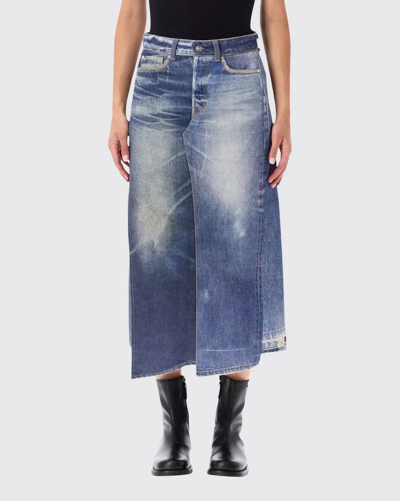 Our Legacy Asymmetrischer Midi-Rock Craft aus Denim Blau