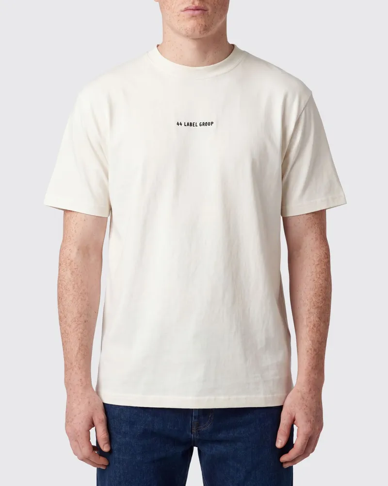 44 LABEL GROUP Baumwoll-T-Shirt mit Logo Weiß