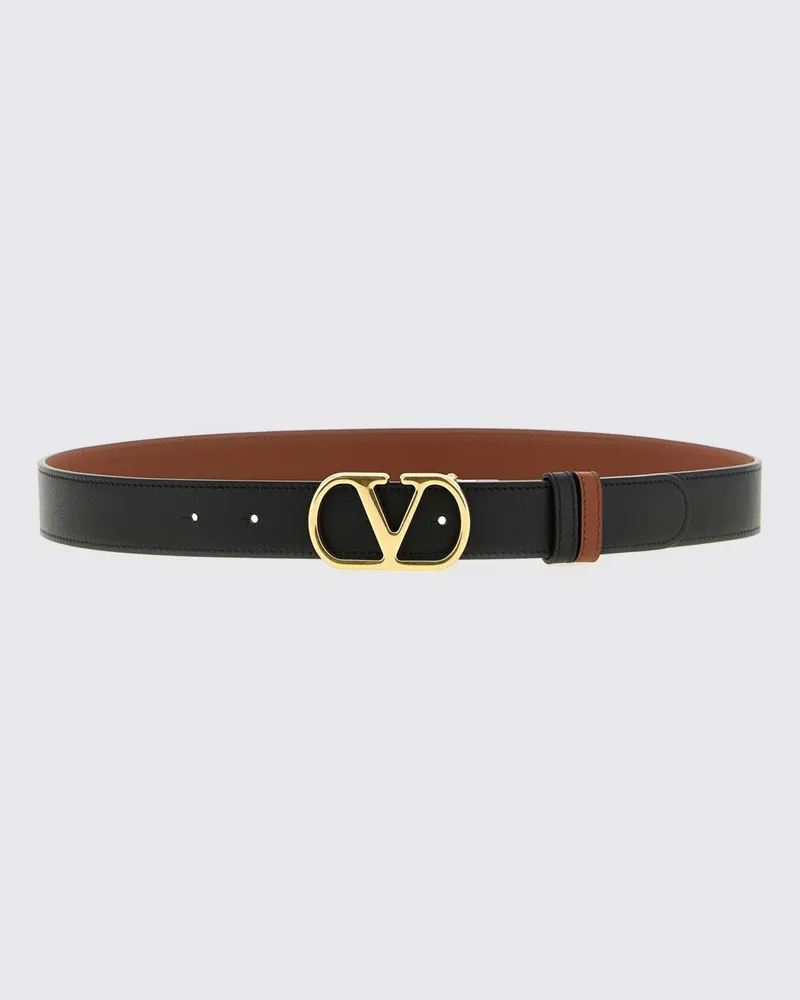 Valentino Garavani VLogo Signature Wendegürtel aus glattem Kalbsleder Schwarz