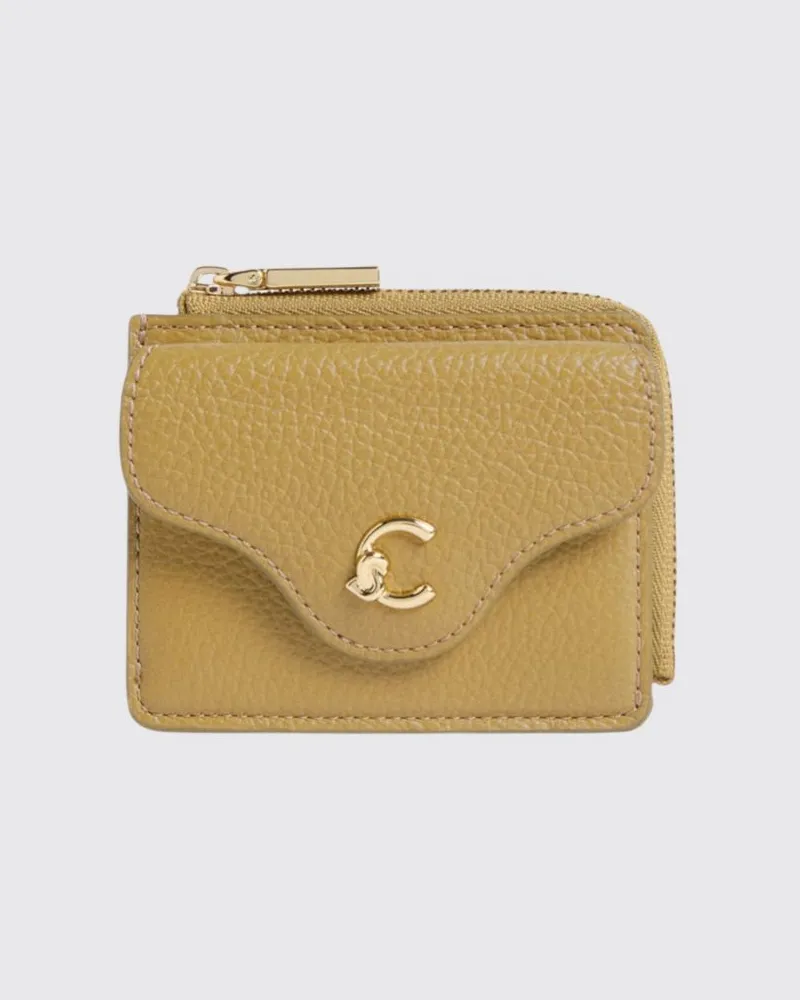 Coccinelle C-Me Genarbtes Leder Portemonnaie Grün